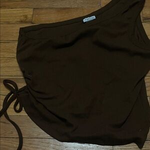 Rue21 Brown One-Shoulder Crop Top